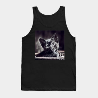 ART BLACK AND BLACK CAT Tank Top